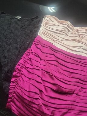 Express Strapless Pink and Crea8 Ruffle Dress